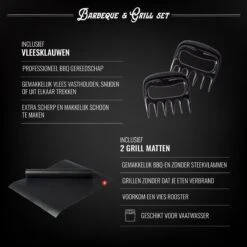 Mountain Jack® 40-Delige Luxe BBQ Grill Accessoires Set In Roestvrij Staal – Barbecue Gereedschap – Tangenset, Vlees Thermometer, Vleestang, Borstel, Spiezen, Vleesmes, Vleesvork -Keuken Grill Promotie 1200x1200 739