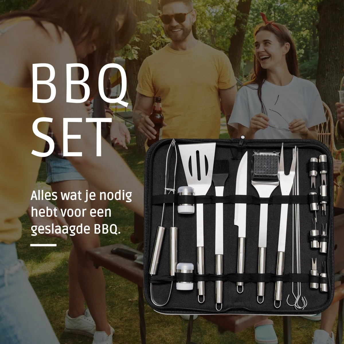 Bbq Accesoires – Bbq Gereedschap – Bbq Set – 22 Delig – RVS 2 Bbq Accesoires – Bbq Gereedschap – Bbq Set – 22 Delig – RVS - Afbeelding 2