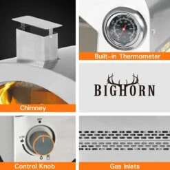 Bighorn Outdoor Edelstaal Gas Pizza Oven - Draagbare Gas Barbecue - Edelstaal -Model SRGG20001 -Keuken Grill Promotie 1200x1200 93