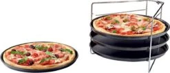 Pizza - Pizzarek - Pizza Oven - Zenker - Pizzabakset - 5 Delige Set Voor 4 Pizza's - Ø 28,5 Cm - Antiaanbaklaag Van ILAG® - Pizzaplaat - Pizza -Keuken Grill Promotie 1200x519