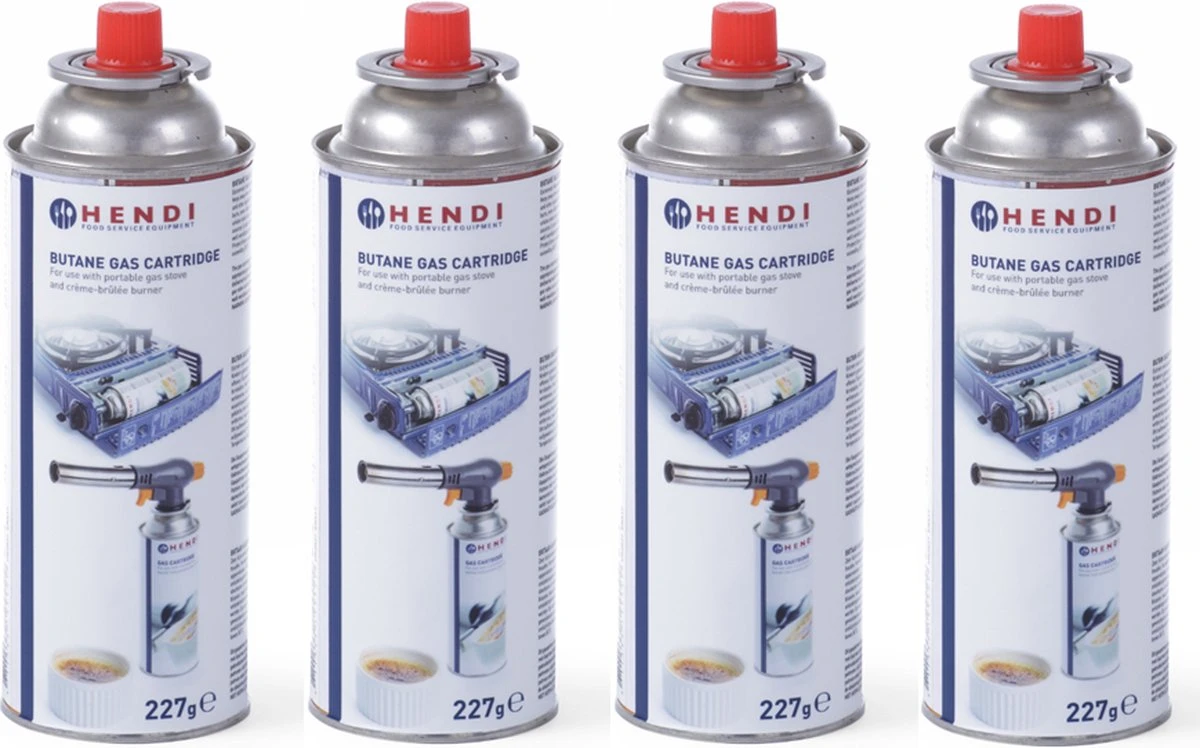 Hendi Gasbussen Butaan Navulling - 227g - Set Van 4 1 Hendi Gasbussen Butaan Navulling - 227g - Set Van 4