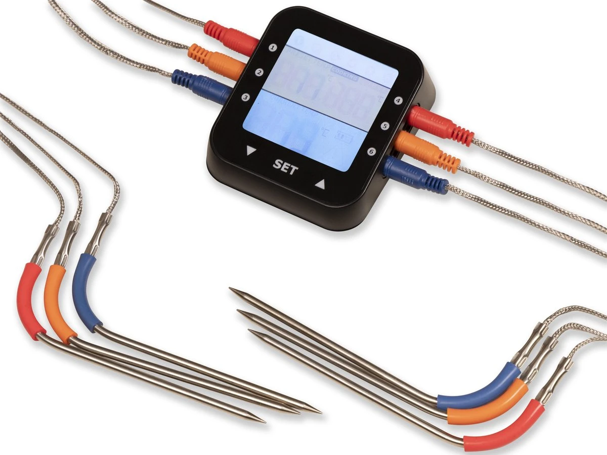 Patton - Kamado 21" - Premium Black - Keramische Barbecue - Incl. Bluetooth Kerntemperatuurmeter - LED Verlichting - Large - Compleet - Zwart 10 Patton - Kamado 21" - Premium Black - Keramische Barbecue - Incl. Bluetooth Kerntemperatuurmeter - LED Verlichting - Large - Compleet - Zwart - Afbeelding 10