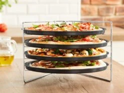 Pizza - Pizzarek - Pizza Oven - Zenker - Pizzabakset - 5 Delige Set Voor 4 Pizza's - Ø 28,5 Cm - Antiaanbaklaag Van ILAG® - Pizzaplaat - Pizza -Keuken Grill Promotie 1200x900 42