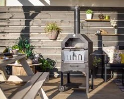 Merkloos MaxxGarden Pizza Oven - Smoker Barbecue Houtskool 45 X 65 X 158cm -Keuken Grill Promotie 1200x956