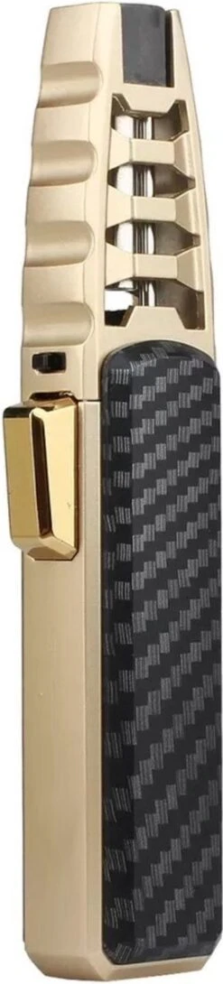 Merkloos Turbo Jetflame Aansteker - Gasbrander - Vuurwerk Torch - Crème Brûlée Brander - BBQ En Sigaren Aansteker - Windproof - Carbon Met Goudkleurige Metalen Behuizing -Keuken Grill Promotie 272x1200 2