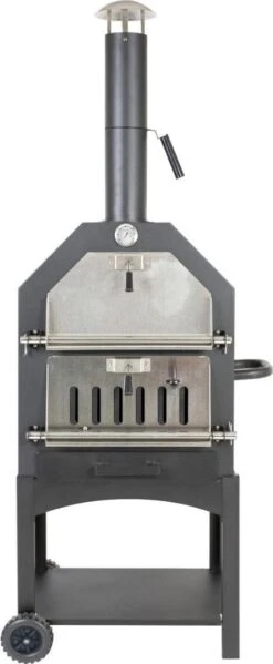 Merkloos MaxxGarden Pizza Oven - Smoker Barbecue Houtskool 45 X 65 X 158cm -Keuken Grill Promotie 495x1200