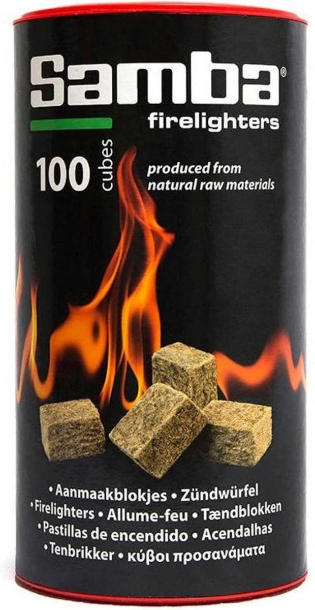 Samba Bruine Aanmaakblokjes Openhaard - 100 Stuks In Koker 2 Samba Bruine Aanmaakblokjes Openhaard - 100 Stuks In Koker - Afbeelding 2