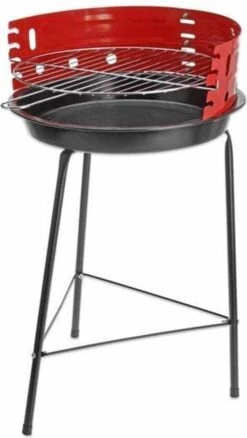 Houtskoolbarbecue Ø33 Cm | Verstelbare Grill BBQ | Halfopen | Zwart / Rood -Keuken Grill Promotie 676x1200