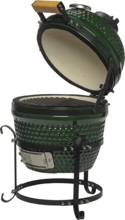 Patton Kamado Keramische Houtskoolbarbecue - 13" - Grilloppervlak Ø 28 Cm - Inclusief Heatdeflector - Groen -Keuken Grill Promotie 682x1200