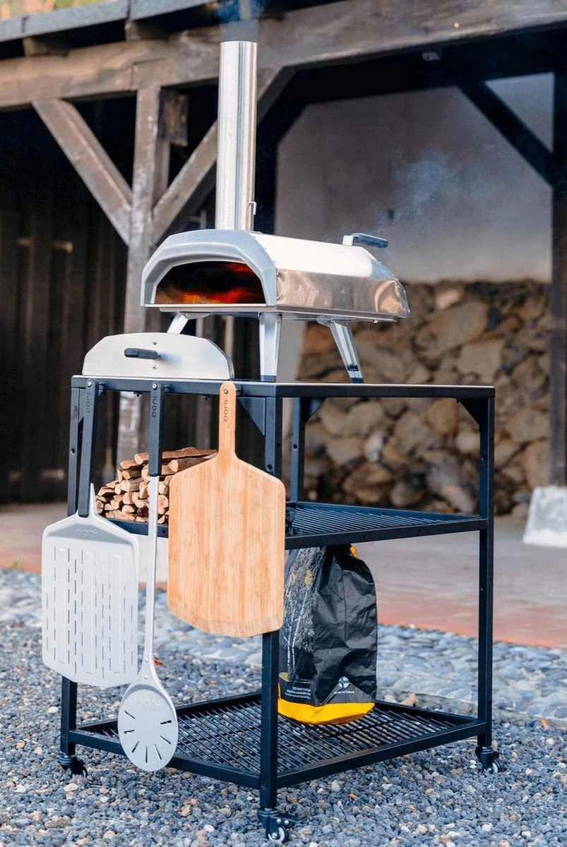 Ooni - Tafel - Medium - Pizza Tafel - 60x80x 90cm - RVS - Zwart 1 Ooni - Tafel - Medium - Pizza Tafel - 60x80x 90cm - RVS - Zwart