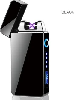 Merkloos Cuberna Elektrische Plasma USB Aansteker Met Batterij Indicator Ice Black - Wind En Storm Bestendig - Geschikt Voor Kaarsen, Vuurwerk, Sigaretten En BBQ -Keuken Grill Promotie 891x1200