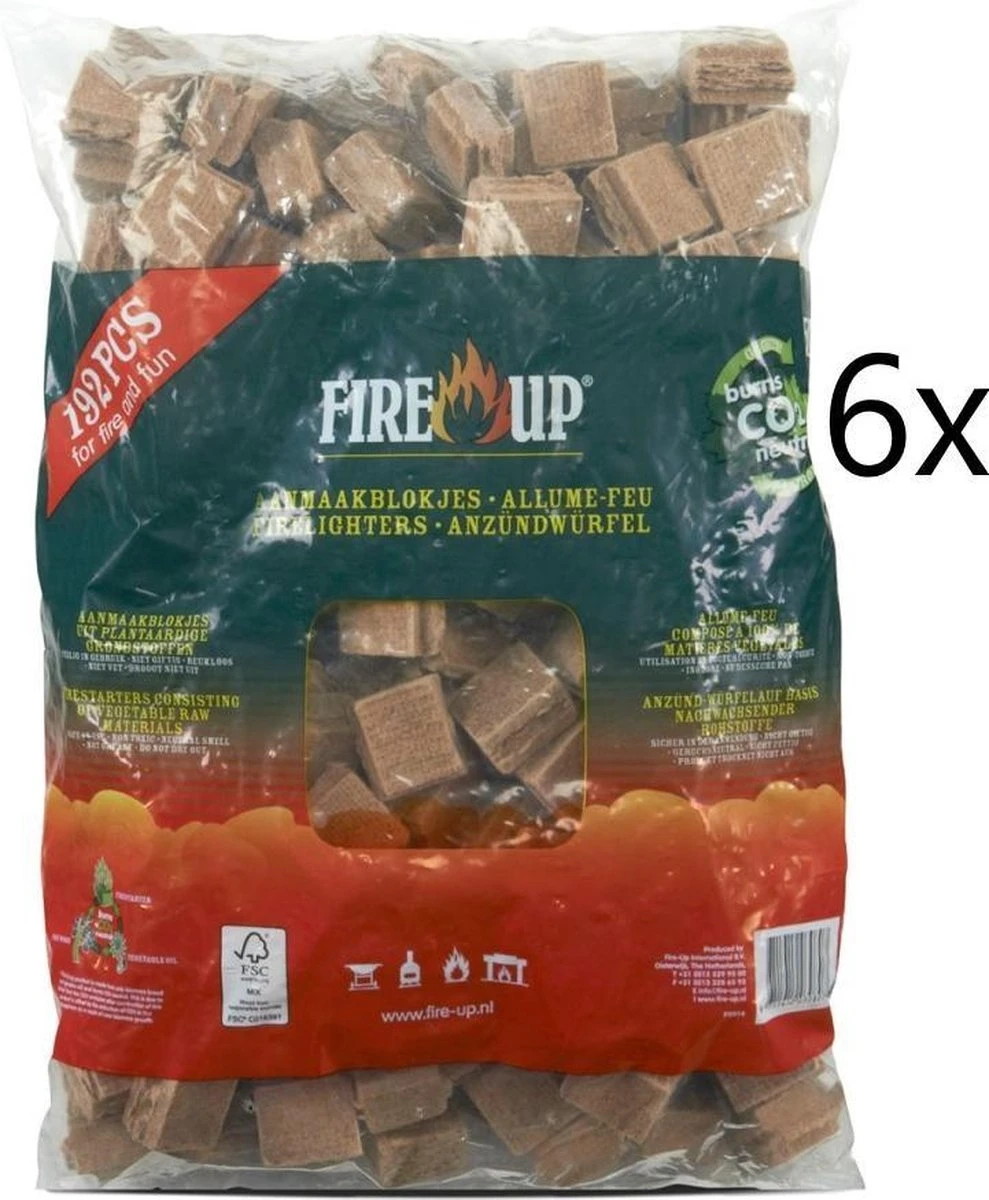 Fire-Up Aanmaakblokjes Voordeelbox Met 1152 Stuks - 6x 192st 3 Fire-Up Aanmaakblokjes Voordeelbox Met 1152 Stuks - 6x 192st - Afbeelding 3